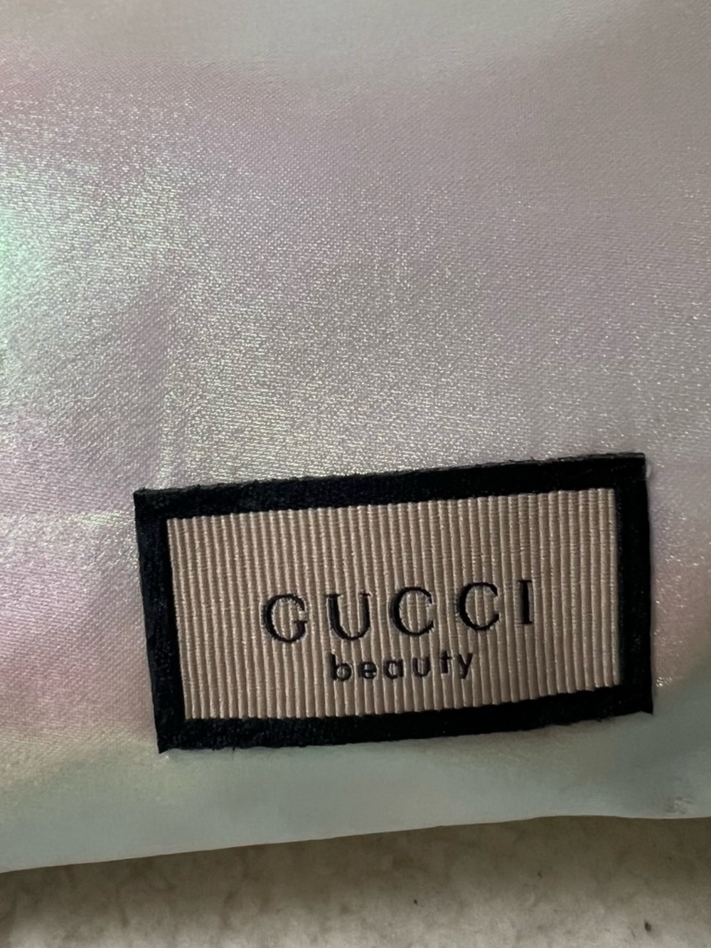 GUCCI Upcycled Iridescent Beauty Cream to Crossbody Bag with Black Chain - Picture 2 of 10